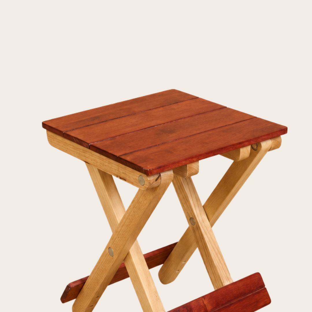 Foldable Compact Wood Stool: Stylish and Practical Seating Solution