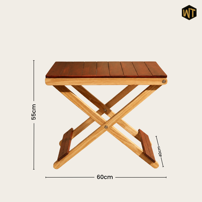 Solid Wood Compact Companion - Wooden Folding Table