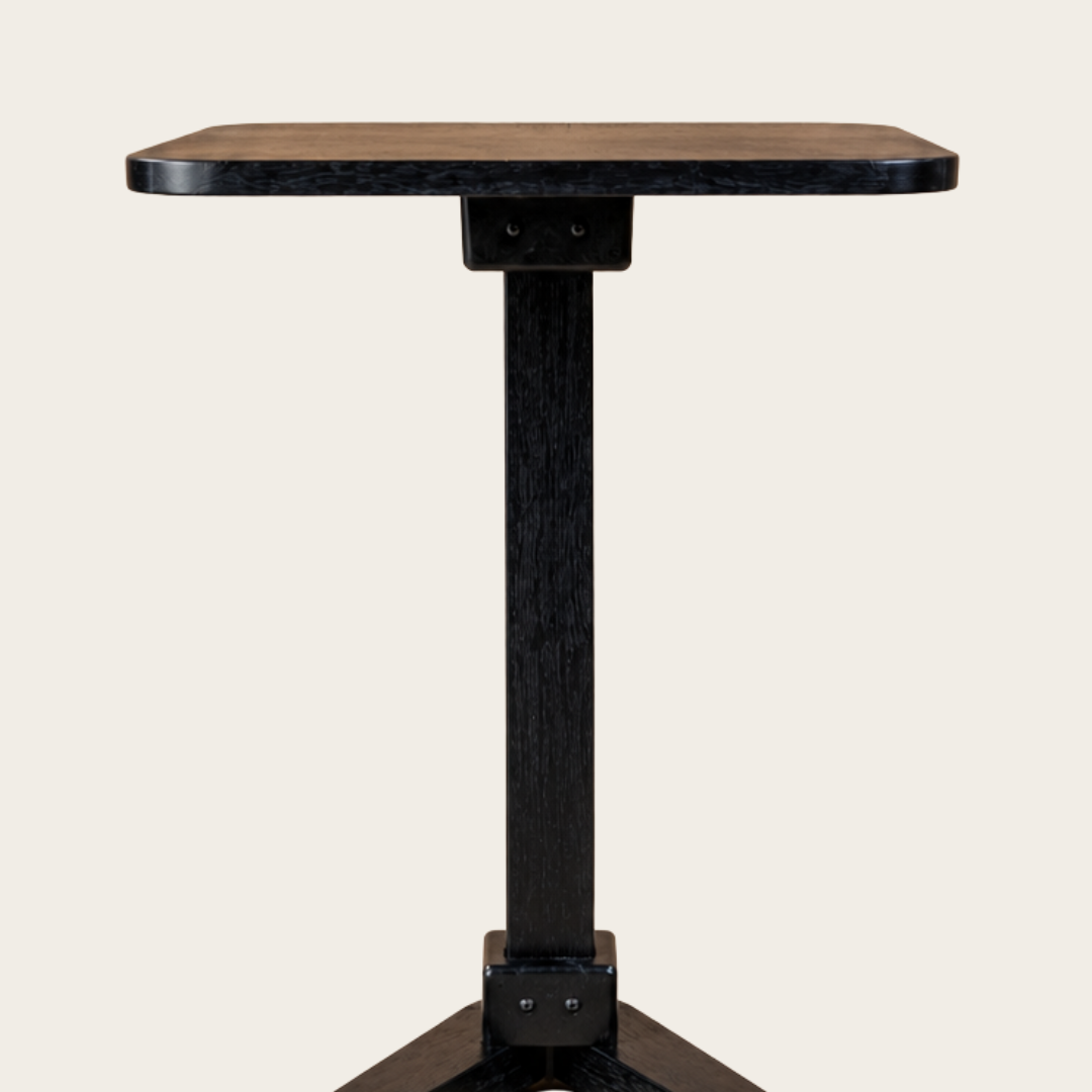Solid Rubberwood End Table | Square Tabletop with Angled Legs