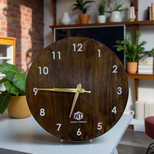 Round Wall Clock – Wooden Wall Clock for Home & Office