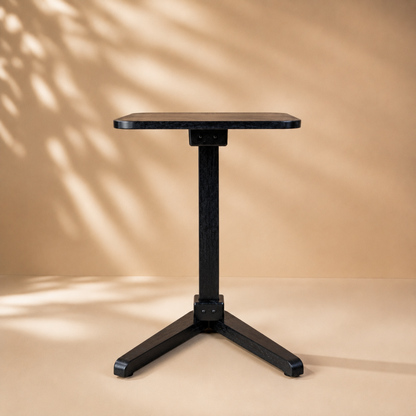 Solid Rubberwood End Table | Square Tabletop with Angled Legs