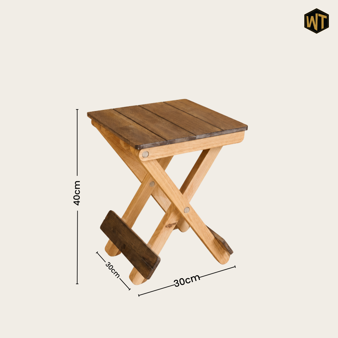 Foldable Compact Wood Stool: Stylish and Practical Seating Solution