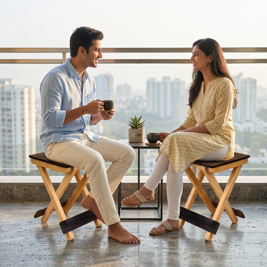 Foldable Compact Wood Stool: Stylish and Practical Seating Solution