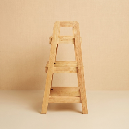 Solid Wood 3-Tier Shelf Rack - Wooden Corner Shelf