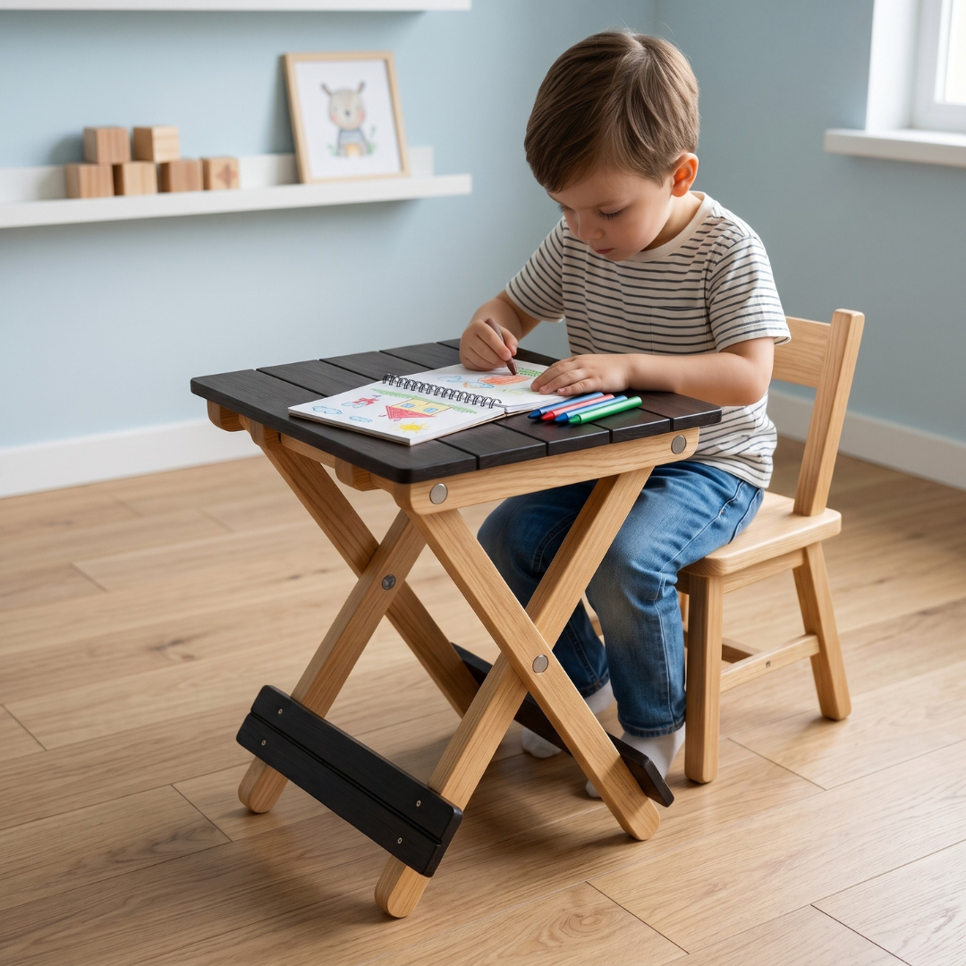 Foldable Compact Wood Stool: Stylish and Practical Seating Solution