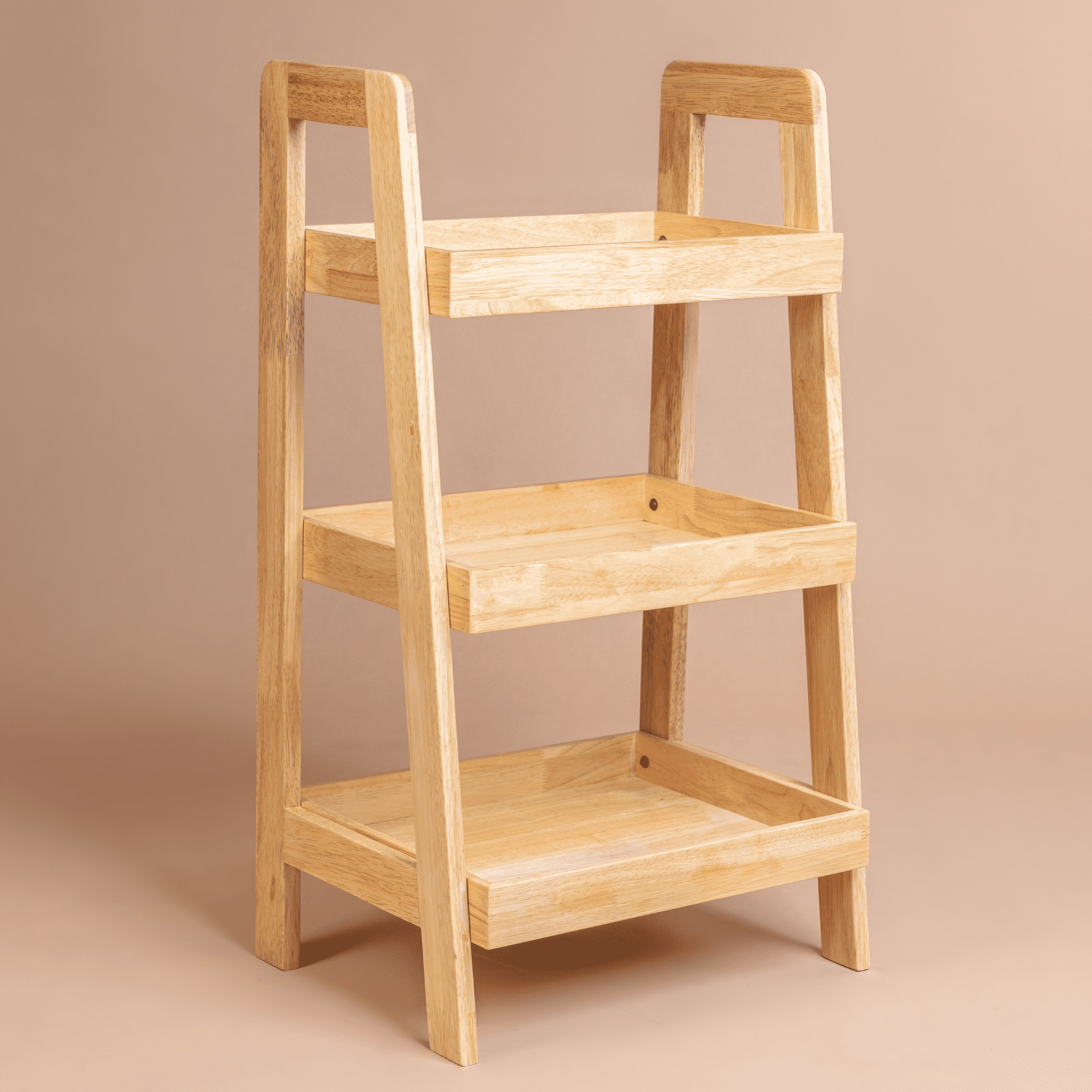 Solid Wood 3-Tier Shelf Rack - Natural