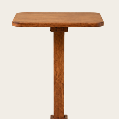 Solid Rubberwood End Table | Square Tabletop with Angled Legs