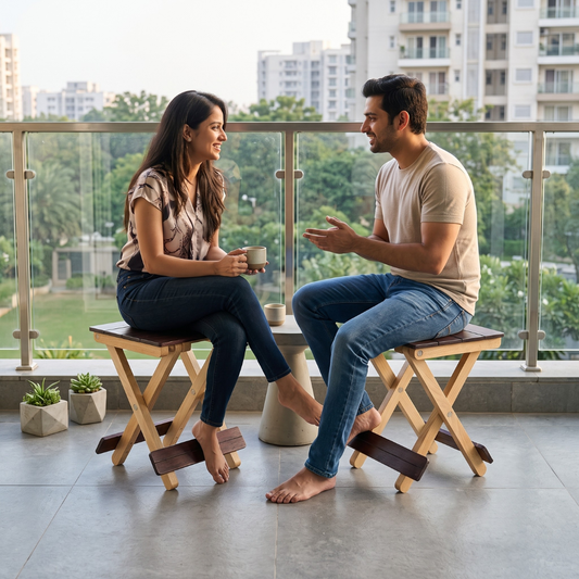 Foldable Compact Wood Stool: Stylish and Practical Seating Solution