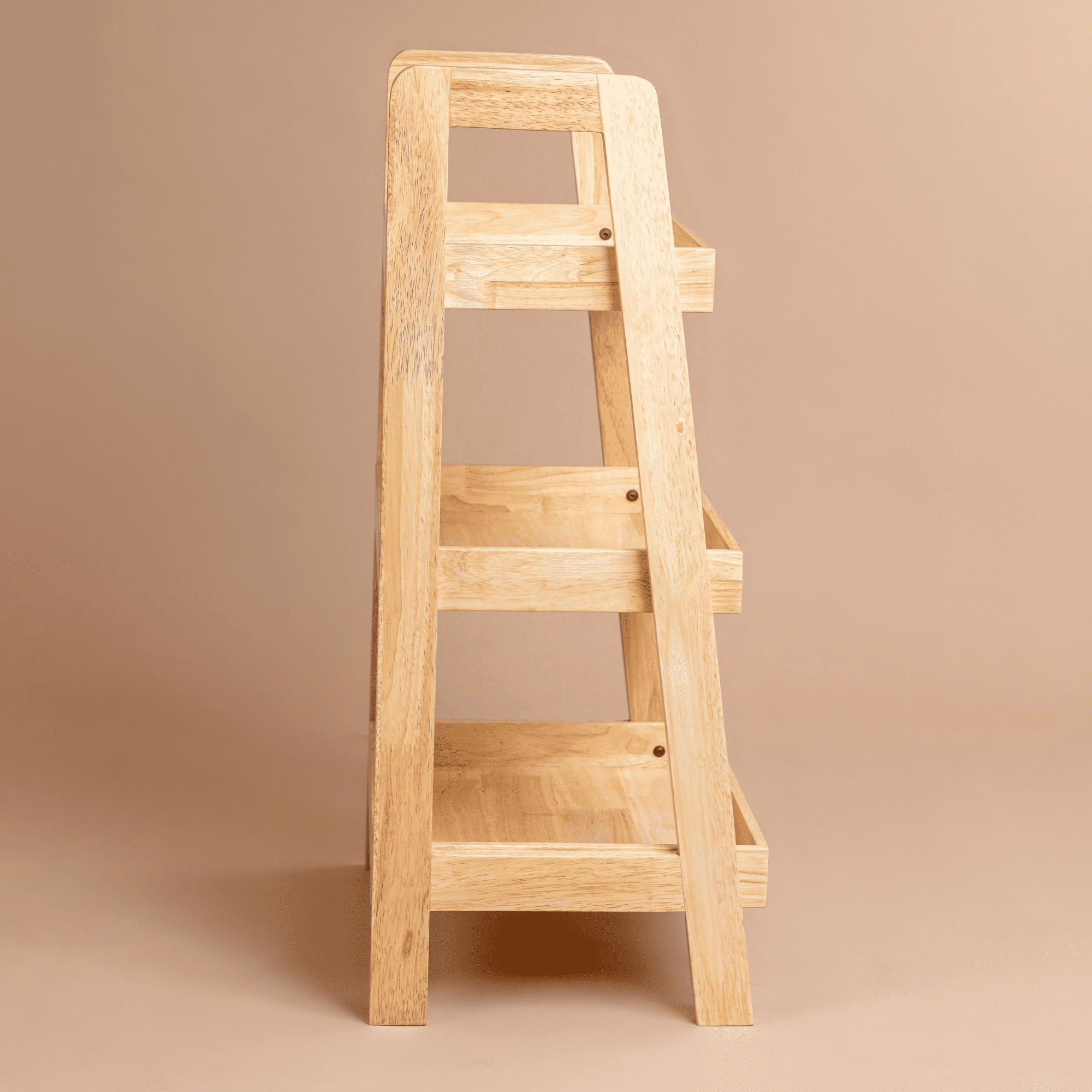 Solid Wood 3-Tier Shelf Rack - Natural