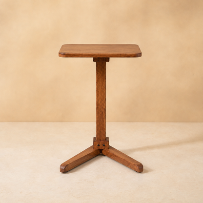 Solid Rubberwood End Table | Square Tabletop with Angled Legs