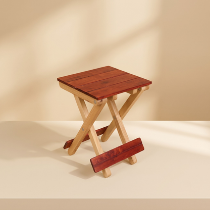Foldable Compact Wood Stool: Stylish and Practical Seating Solution