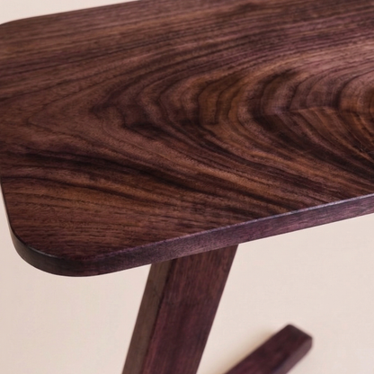 Solid Rubberwood End Table | Square Tabletop with Angled Legs