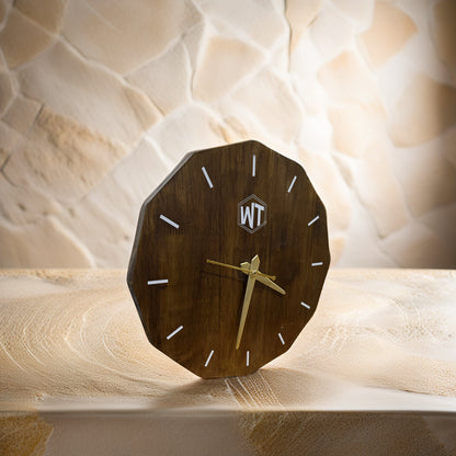 12-Sided Wooden Wall Clock – Geometric Dodecagon Design