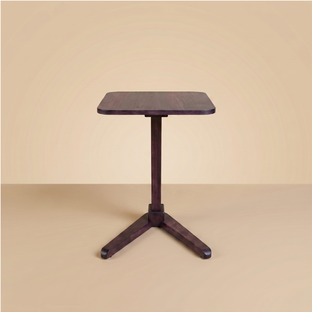 Solid Rubberwood End Table | Square Tabletop with Angled Legs