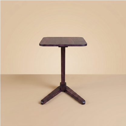Solid Rubberwood End Table | Square Tabletop with Angled Legs