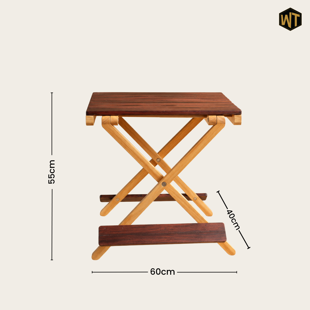 Solid Wood Compact Companion - Wooden Folding Table