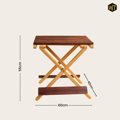 Solid Wood Compact Companion - Wooden Folding Table