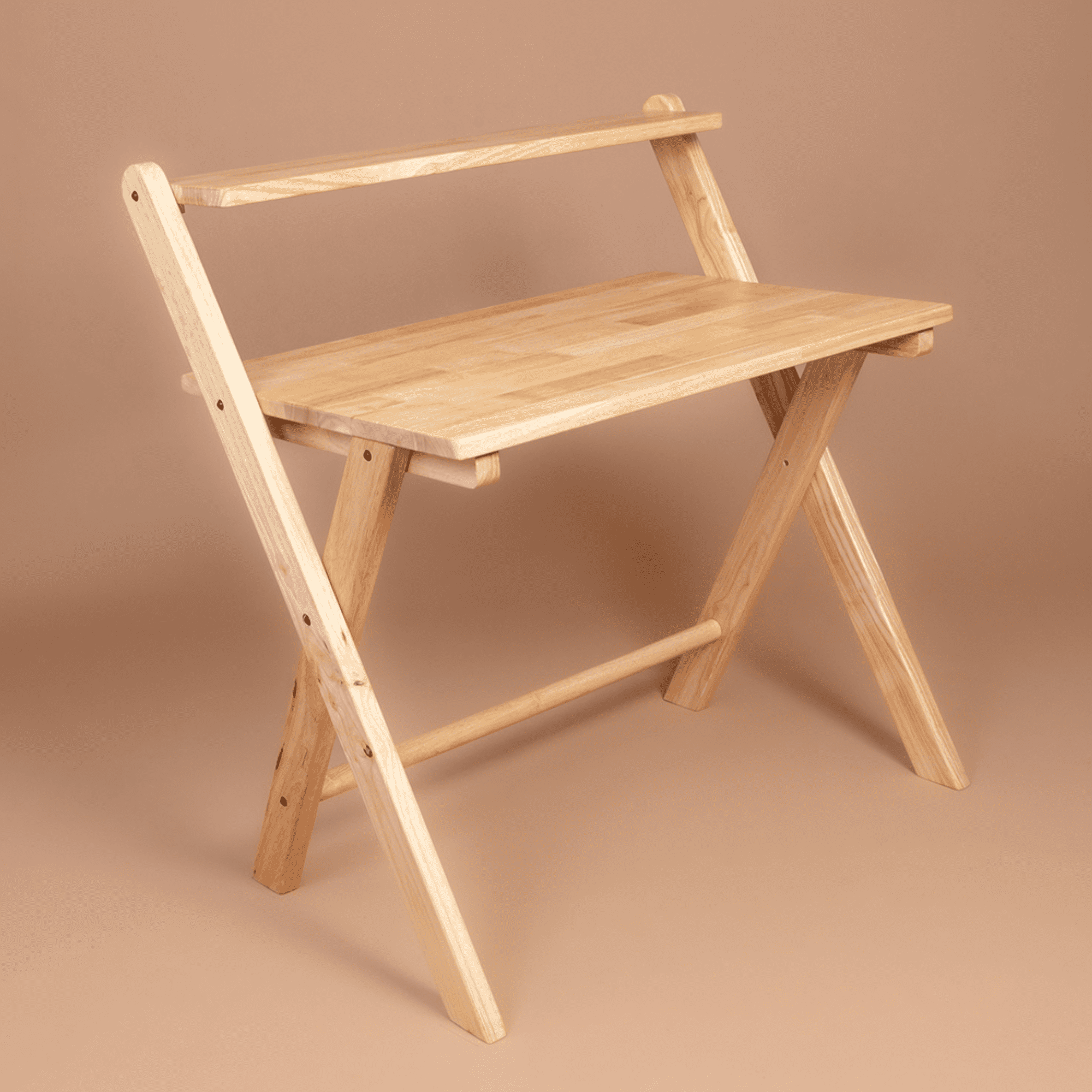 Study Nook: Solid Wood Dual Platform Study Table - Natural