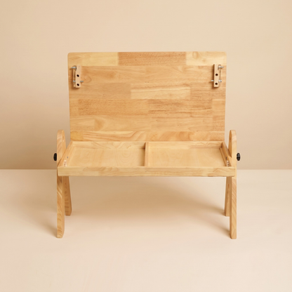 FlexiDesk - Foldable Laptop Table | Solid Wood & Adjustable with storage