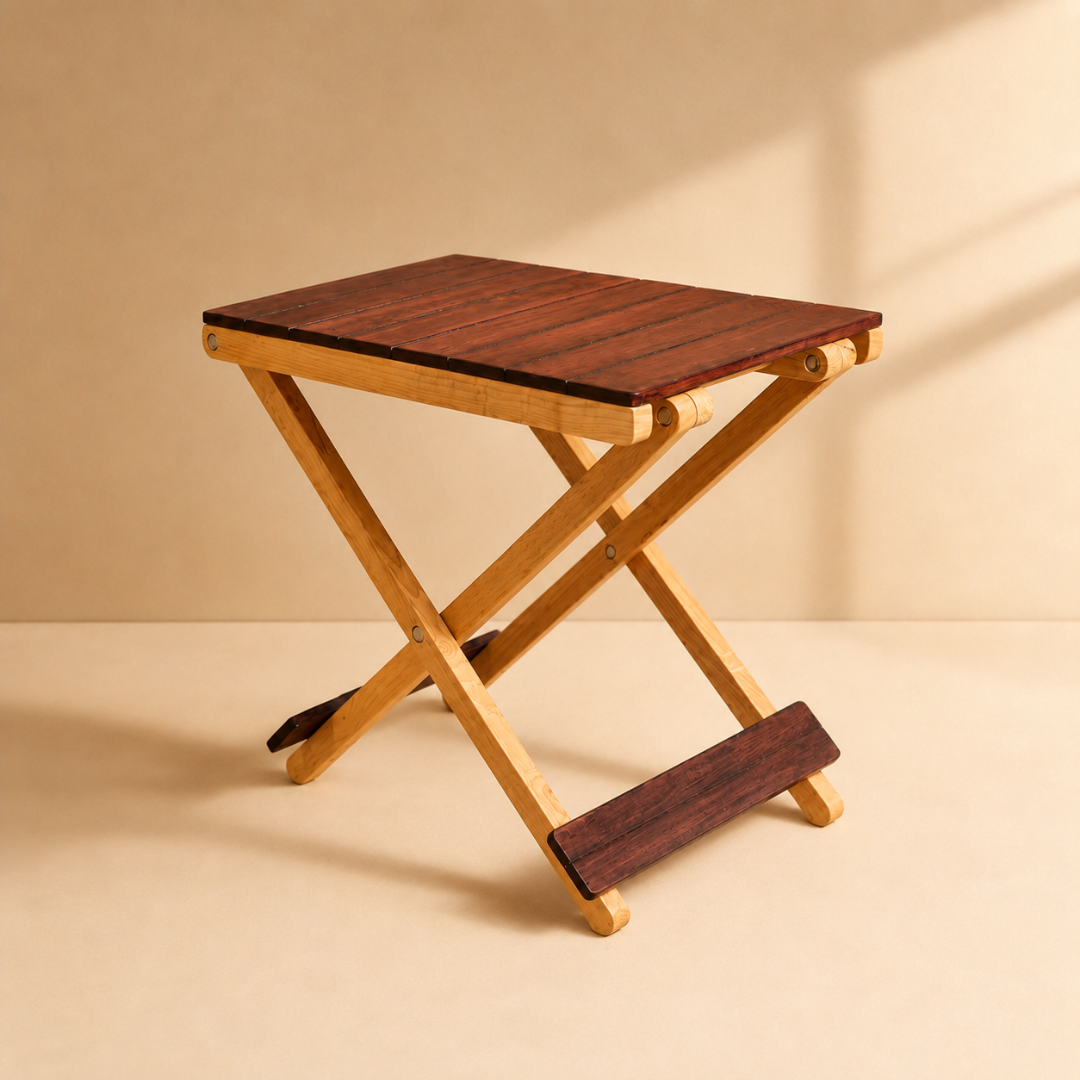 Solid Wood Compact Companion - Wooden Folding Table