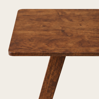 Solid Rubberwood Mini End Table | Compact Square Tabletop with Angled Legs