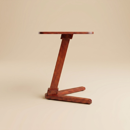Solid Rubberwood End Table | Square Tabletop with Angled Legs