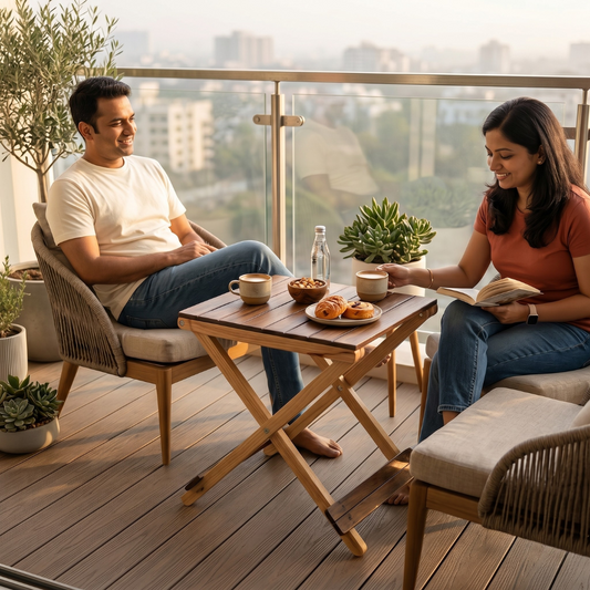 Solid Wood Compact Companion - Wooden Folding Table