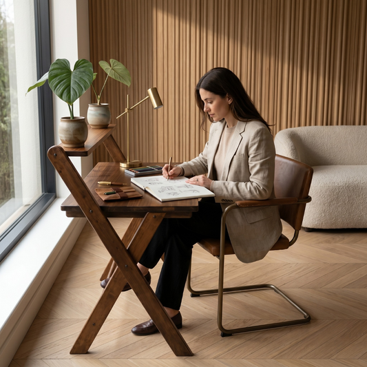 Study Nook: Solid Wood Dual Platform Study Desk / Table