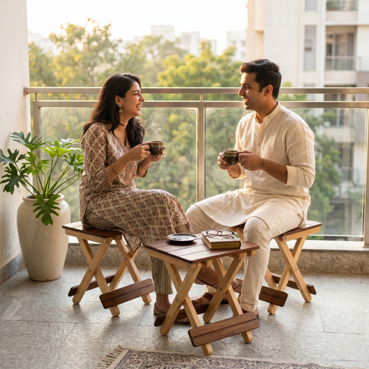 Foldable Compact Wood Stool: Stylish and Practical Seating Solution
