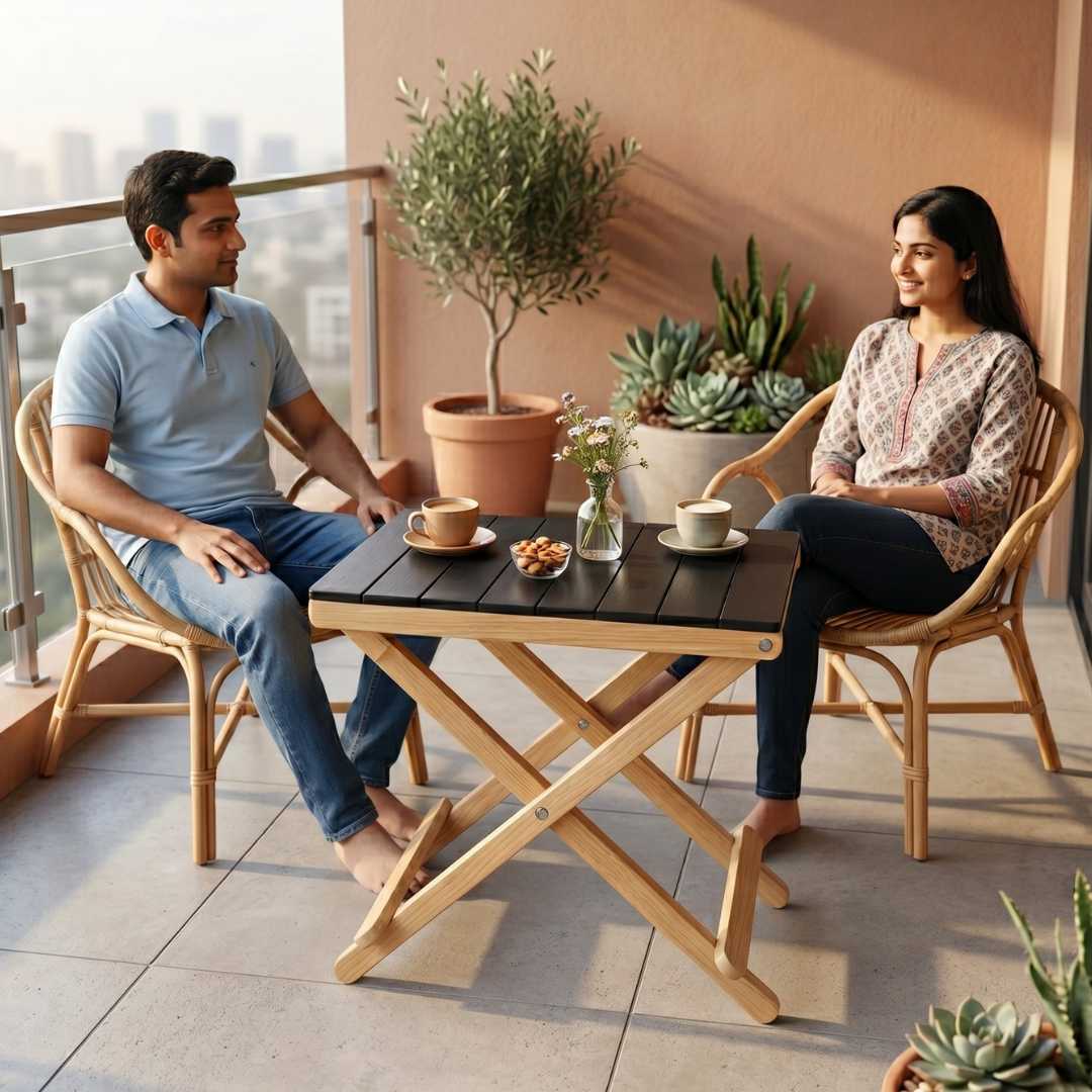 Solid Wood Compact Companion - Wooden Folding Table