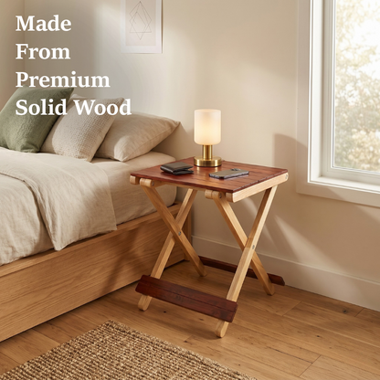 Solid Wood Compact Companion - Wooden Folding Table