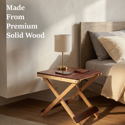 Solid Wood Compact Companion - Wooden Folding Table