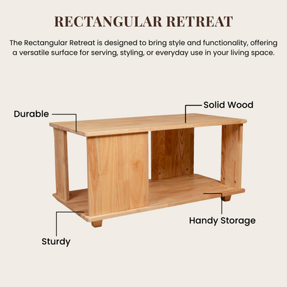 Rectangular Retreat Coffee Table - Natural