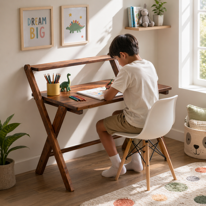Study Nook: Solid Wood Dual Platform Study Desk / Table