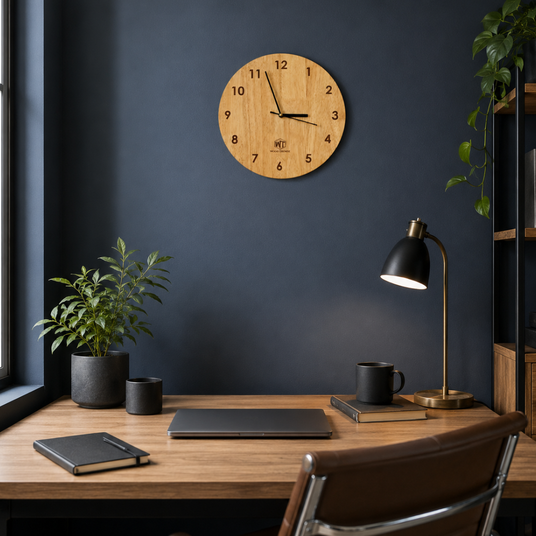 Round Wall Clock – Wooden Wall Clock for Home & Office