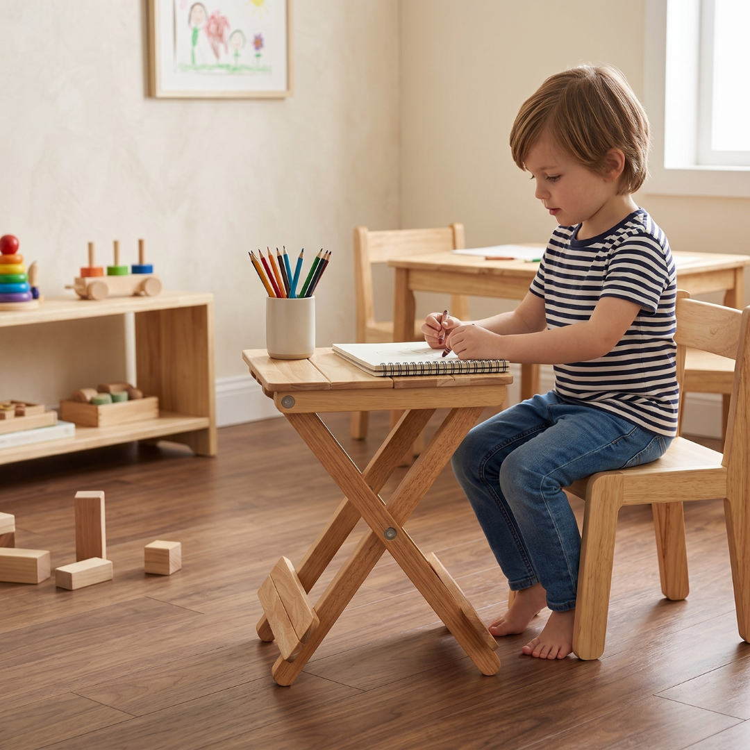 Foldable Compact Wood Stool: Stylish and Practical Seating Solution