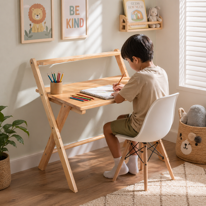 Study Nook: Solid Wood Dual Platform Study Desk / Table