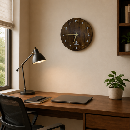Round Wall Clock – Wooden Wall Clock for Home & Office