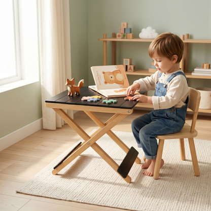 Solid Wood Compact Companion - Wooden Folding Table