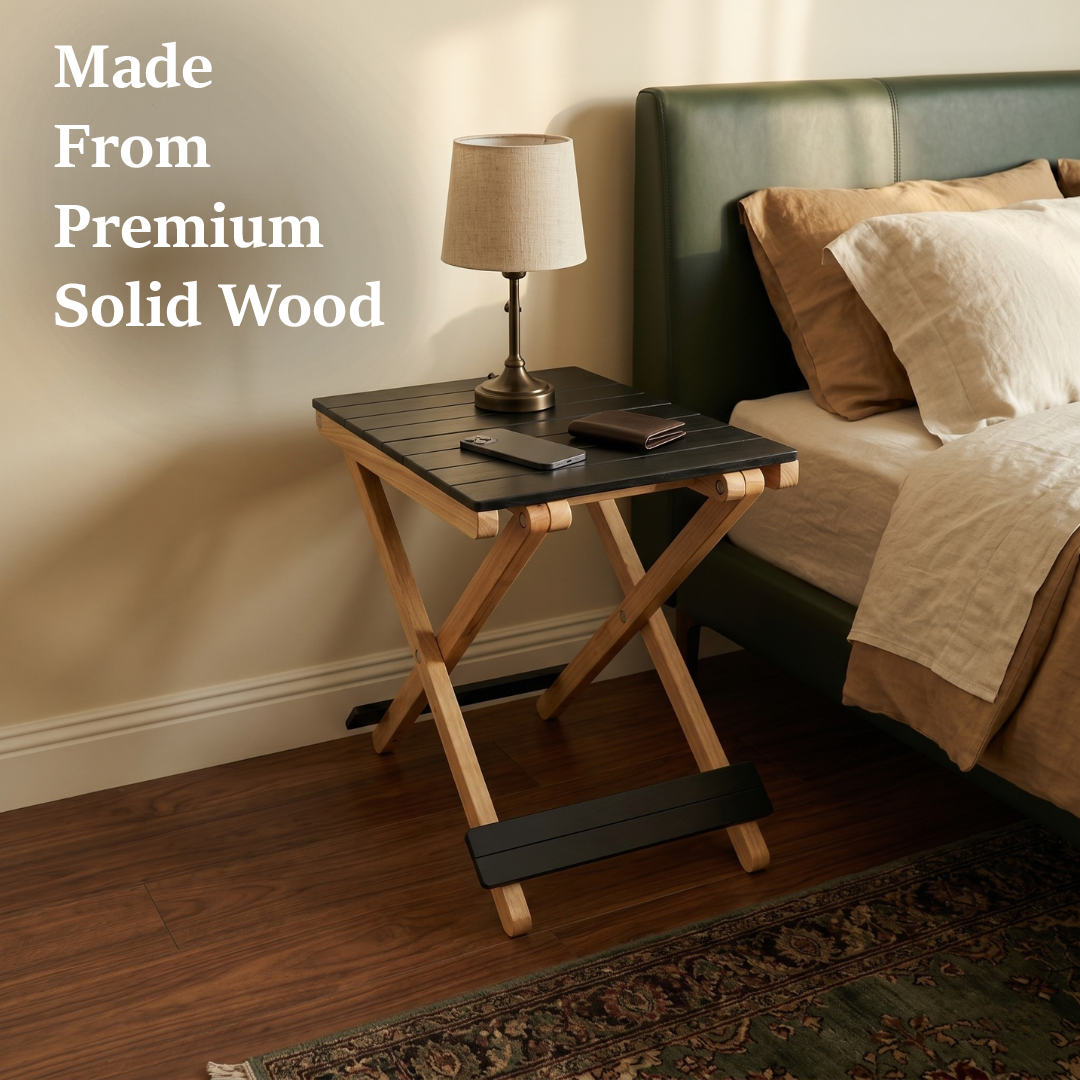 Solid Wood Compact Companion - Wooden Folding Table