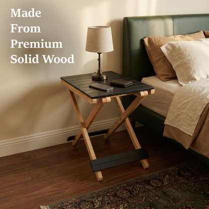 Solid Wood Compact Companion - Wooden Folding Table