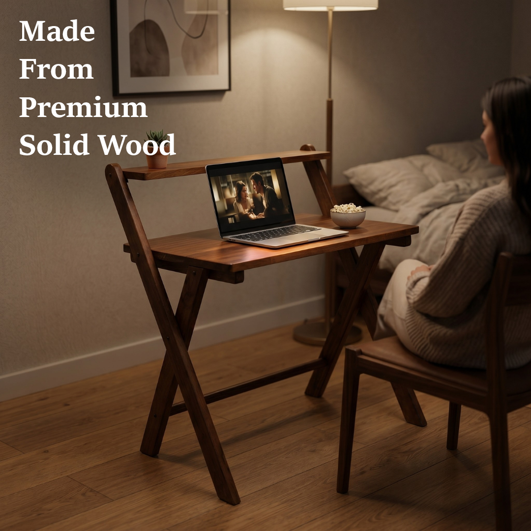 Study Nook: Solid Wood Dual Platform Study Desk / Table