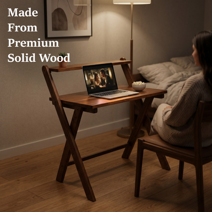 Study Nook: Solid Wood Dual Platform Study Desk / Table