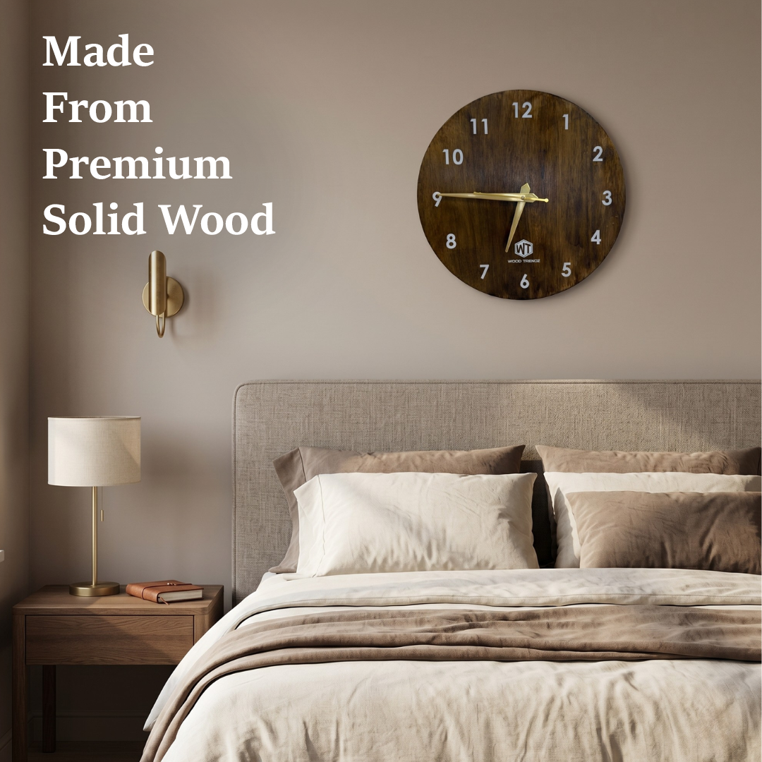 Round Wall Clock – Wooden Wall Clock for Home & Office