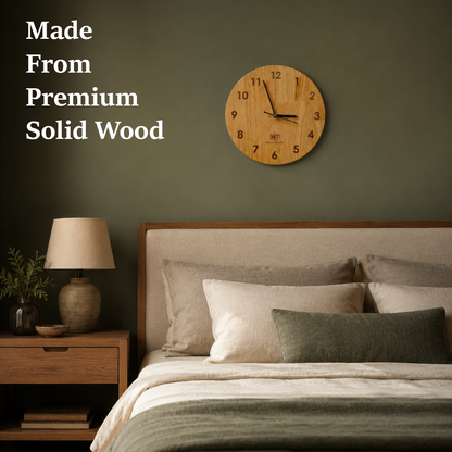 Round Wall Clock – Wooden Wall Clock for Home & Office