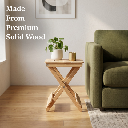 Foldable Compact Wood Stool: Stylish and Practical Seating Solution