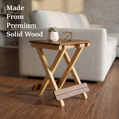 Foldable Compact Wood Stool: Stylish and Practical Seating Solution