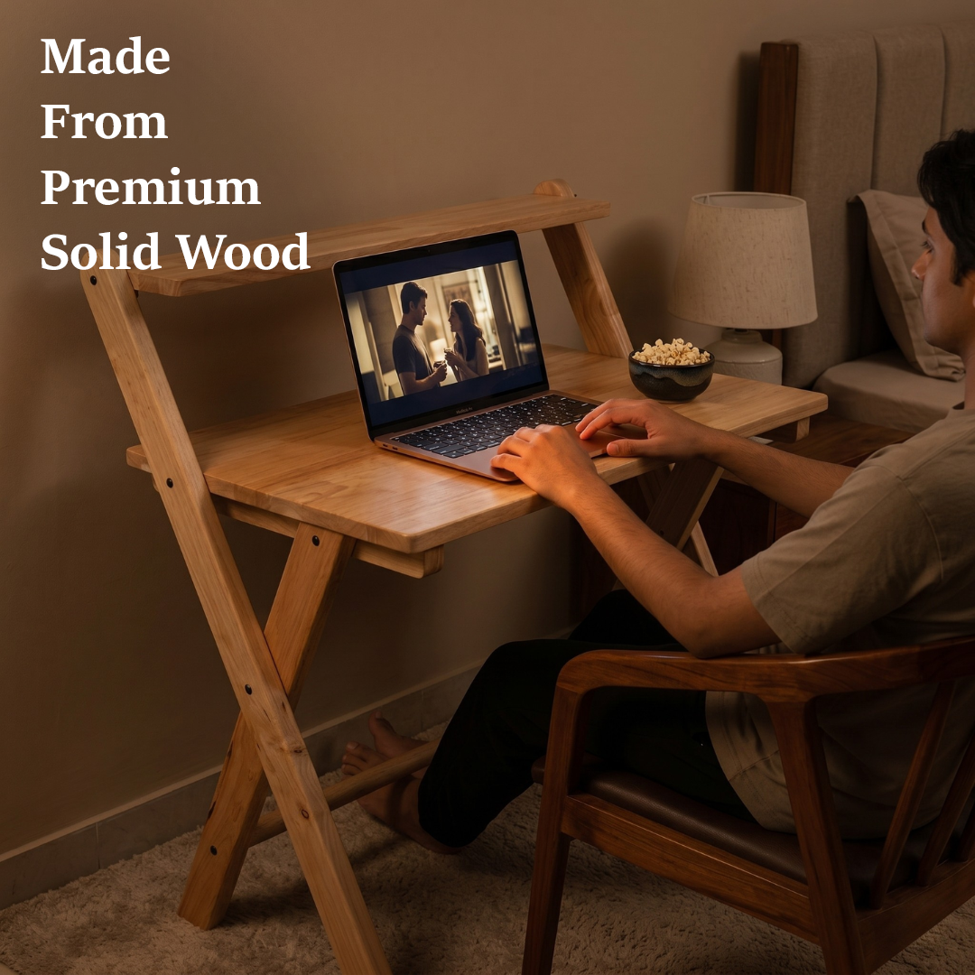 Study Nook: Solid Wood Dual Platform Study Desk / Table