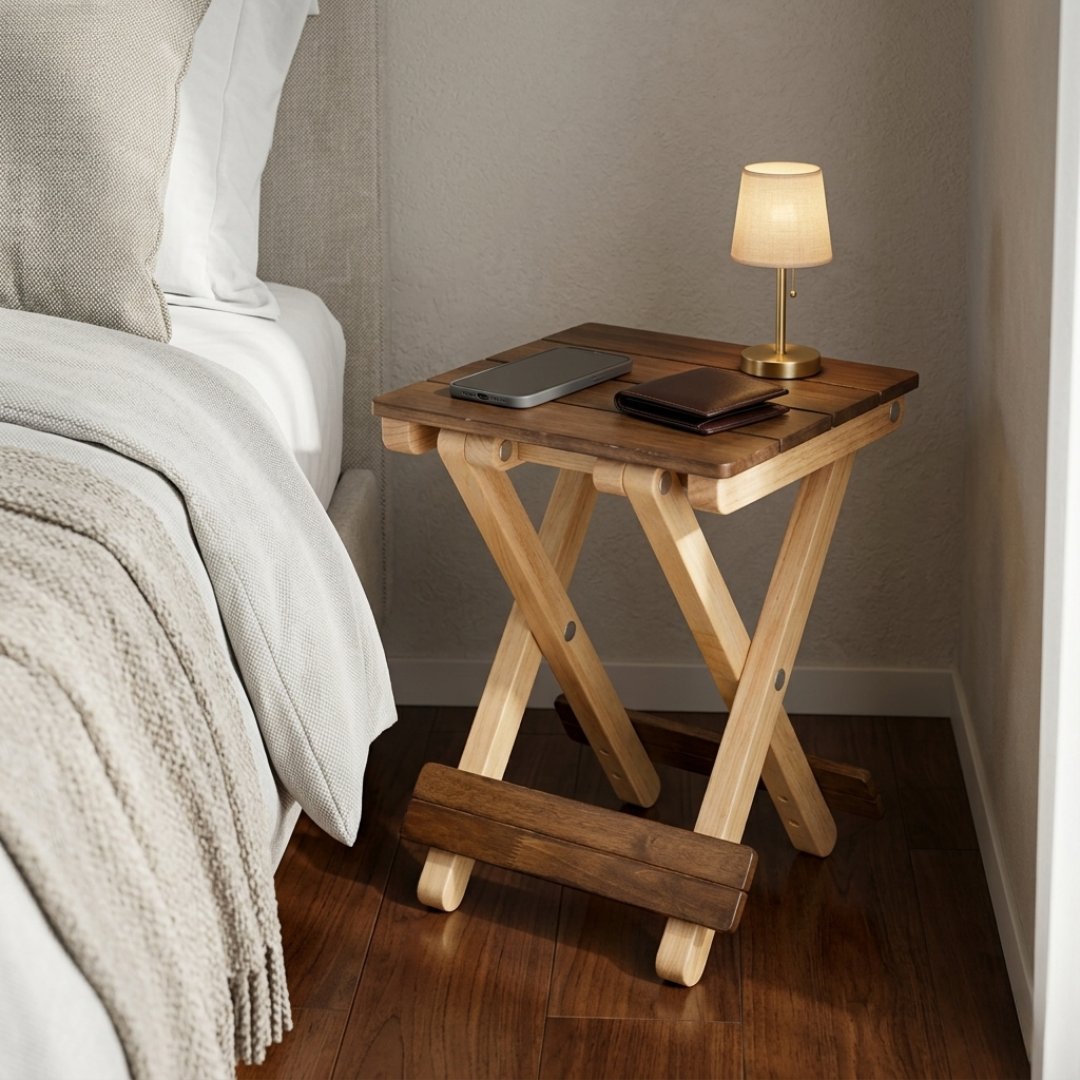 Foldable Compact Wood Stool: Stylish and Practical Seating Solution