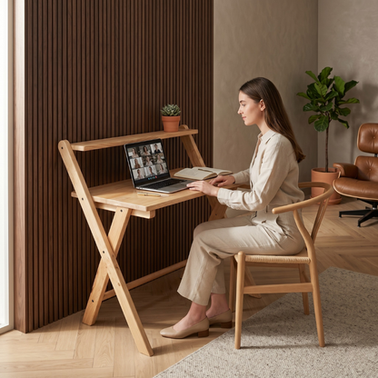 Study Nook: Solid Wood Dual Platform Study Desk / Table